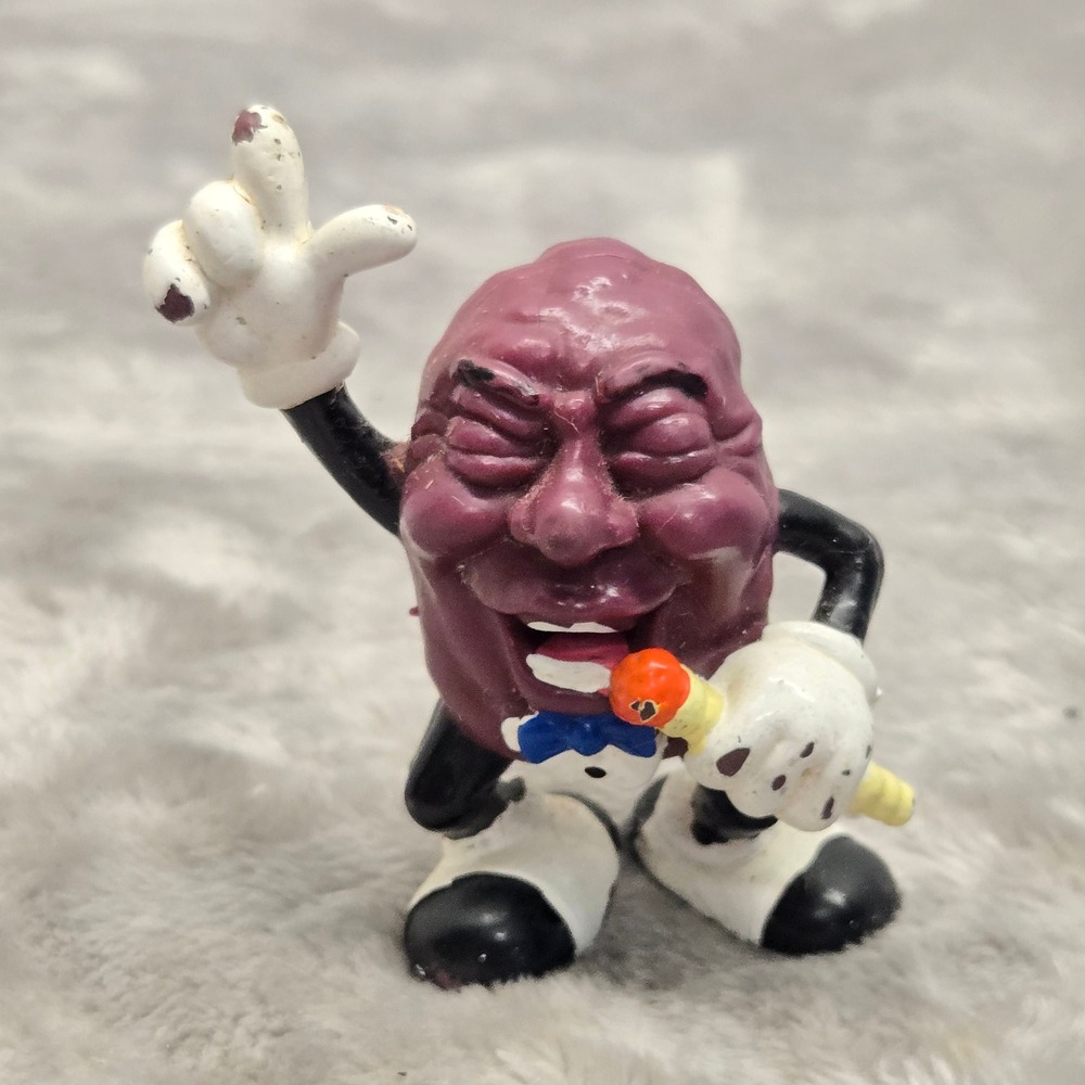 Vintage 1987 California Raisins Singing Tuxedo Microphone PVC Figure CALRAB